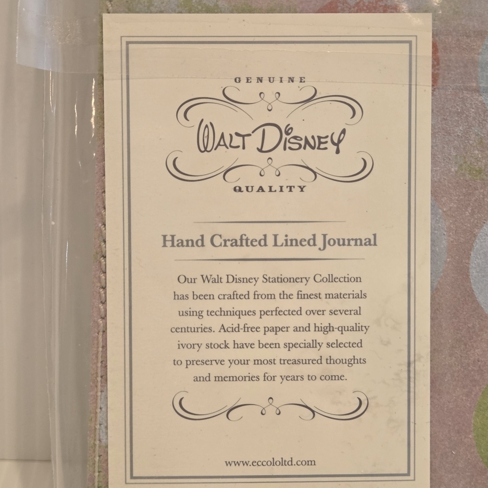 Eccolo Walt Disney Mickey Mouse Journal Stamped Sealed Beige Faux Leather Italy - Picture 3 of 11